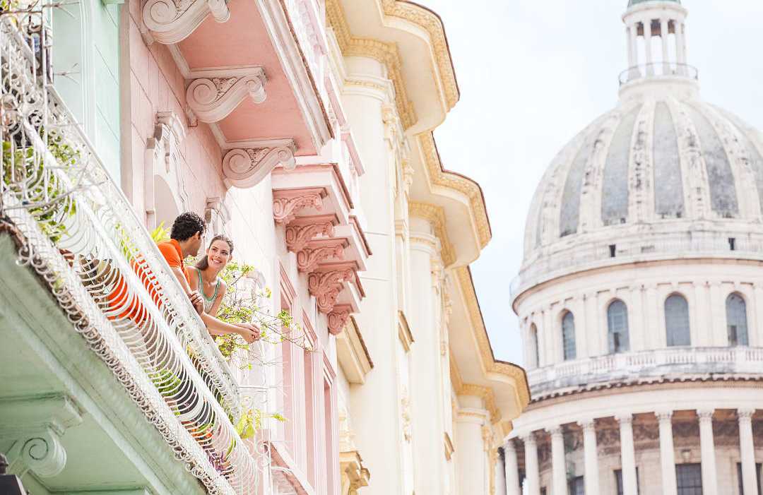 Havana, Cuba Couple on a balcony in Havana, Cuba