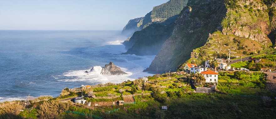 Madeira - a picturesque island covered with rocks in Portugal