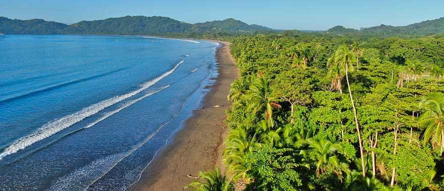 Living rainforests reach the coastline on both sides of Costa Rica