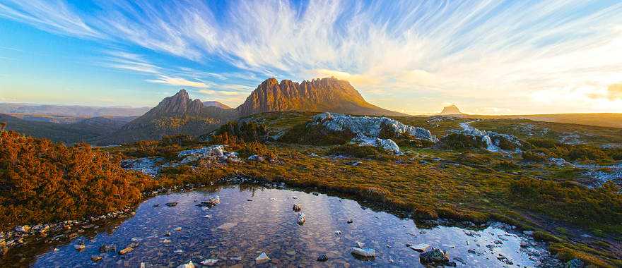 Cradle Mountain, Australia with lake in foreground