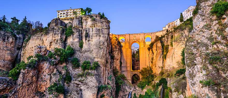 View of Puente Nuevo in Ronda, Malaga, Spain 