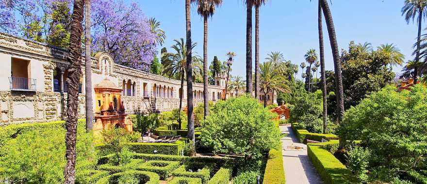 Real Alcazar gardens in Seville, Spain