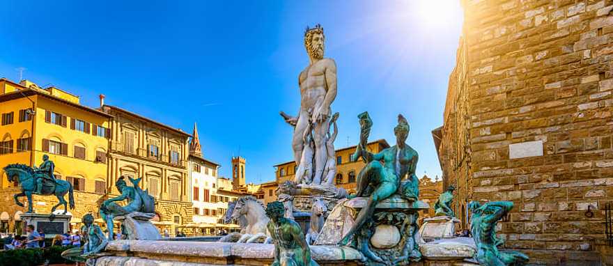 Neptune's Fountain in Piazza della Signoria in Florence, Italy