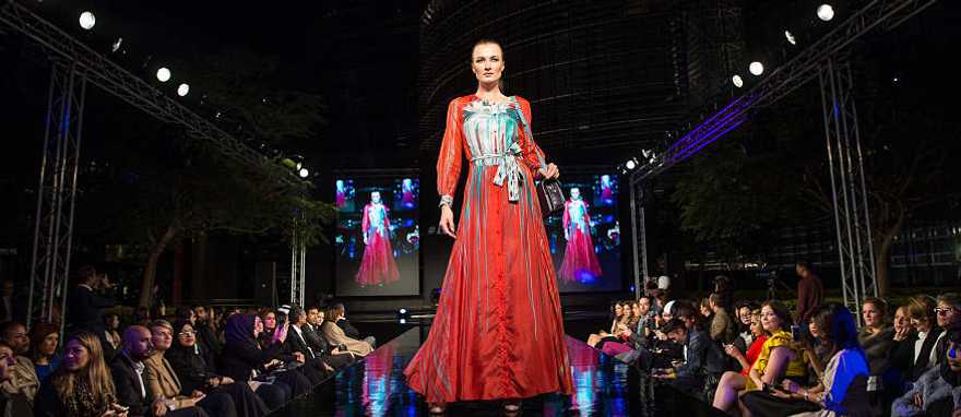 A runway model in Paris Credit: Ahmad Ardity A runway model in Paris Credit: Ahmad Ardity