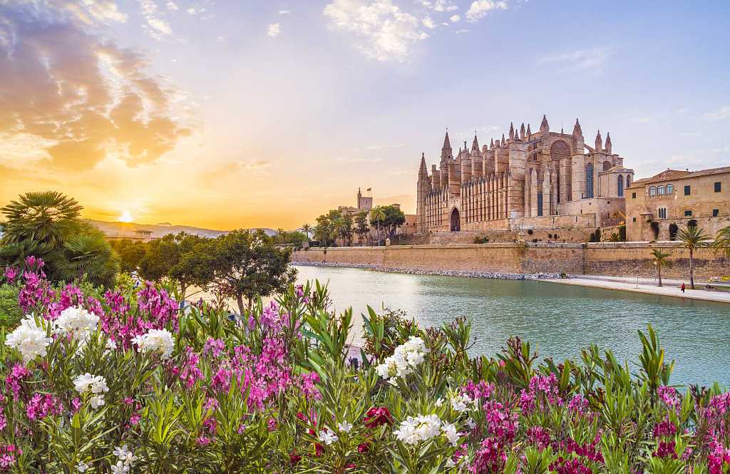 Cathedral La Seu in Mallorca, Spain Cathedral La Seu at sunset, Mallorca, Spain