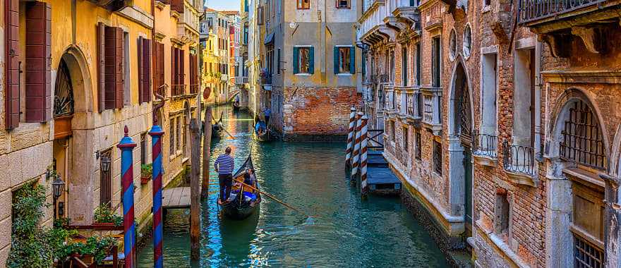 Take an unforgettable gondola ride through Venice at sunset
