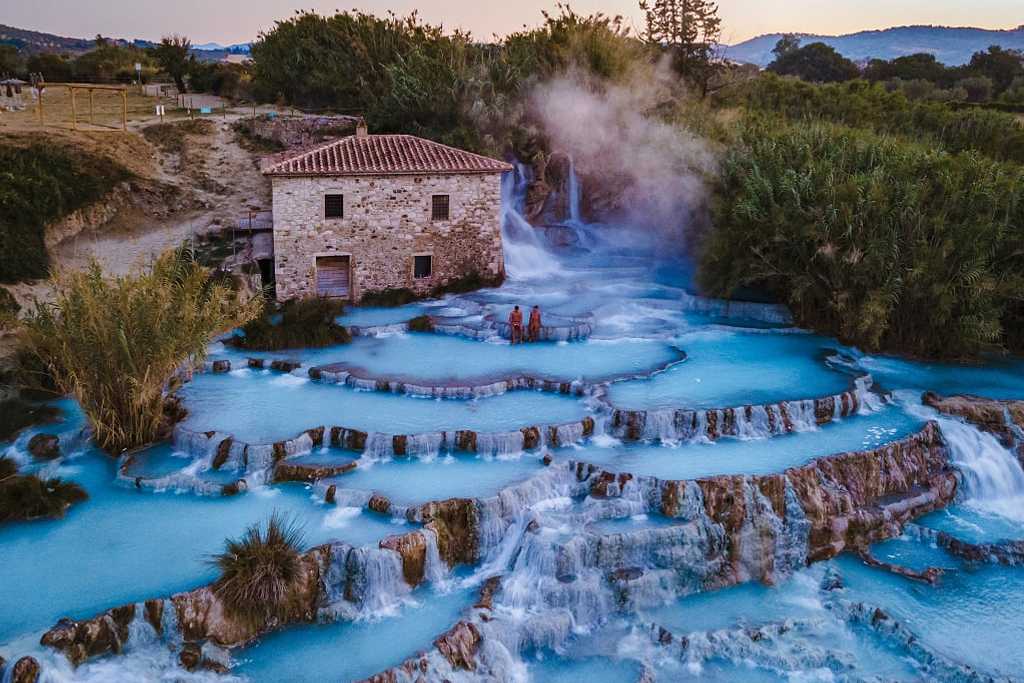 Thermal hot springs in Tuscany, Italy