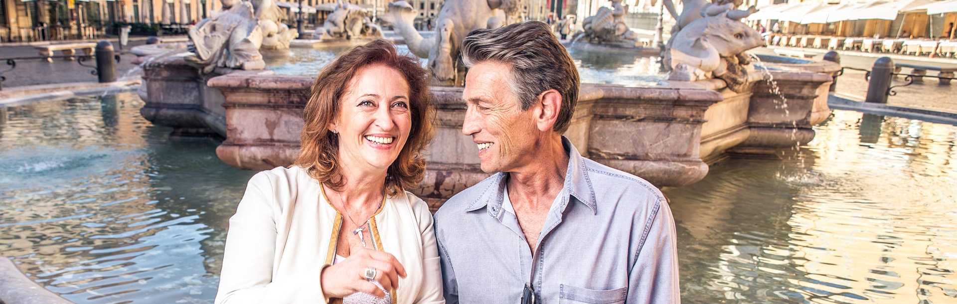 Senior couple on vacation in Rome, Italy