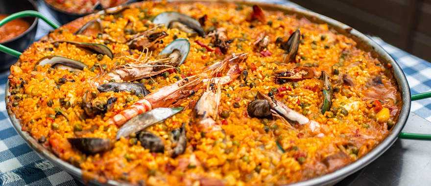 Traditional Spanish paella dish
