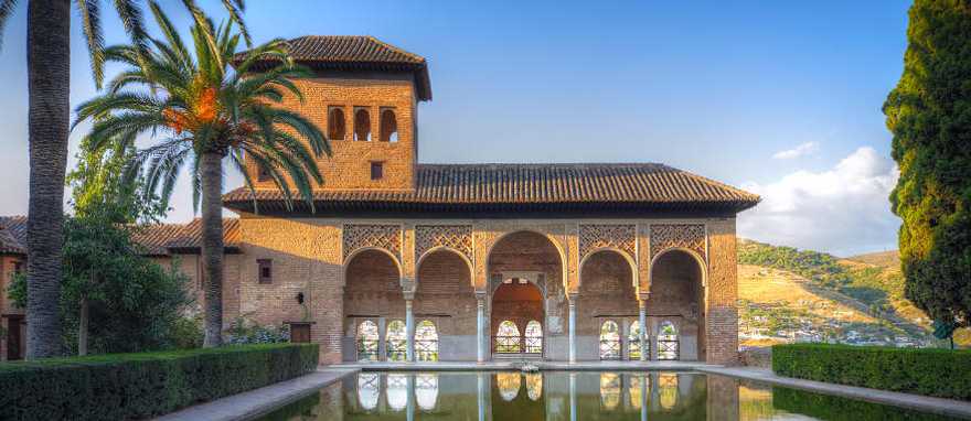 Alhambra at sunrise in Granada, Spain 