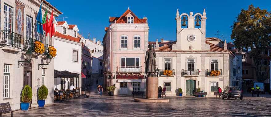 The central square of the town of Cascais, Portugal