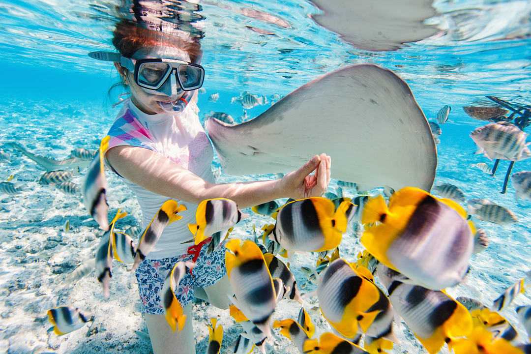 Snorkeling in Bora Bora, French Polynesia