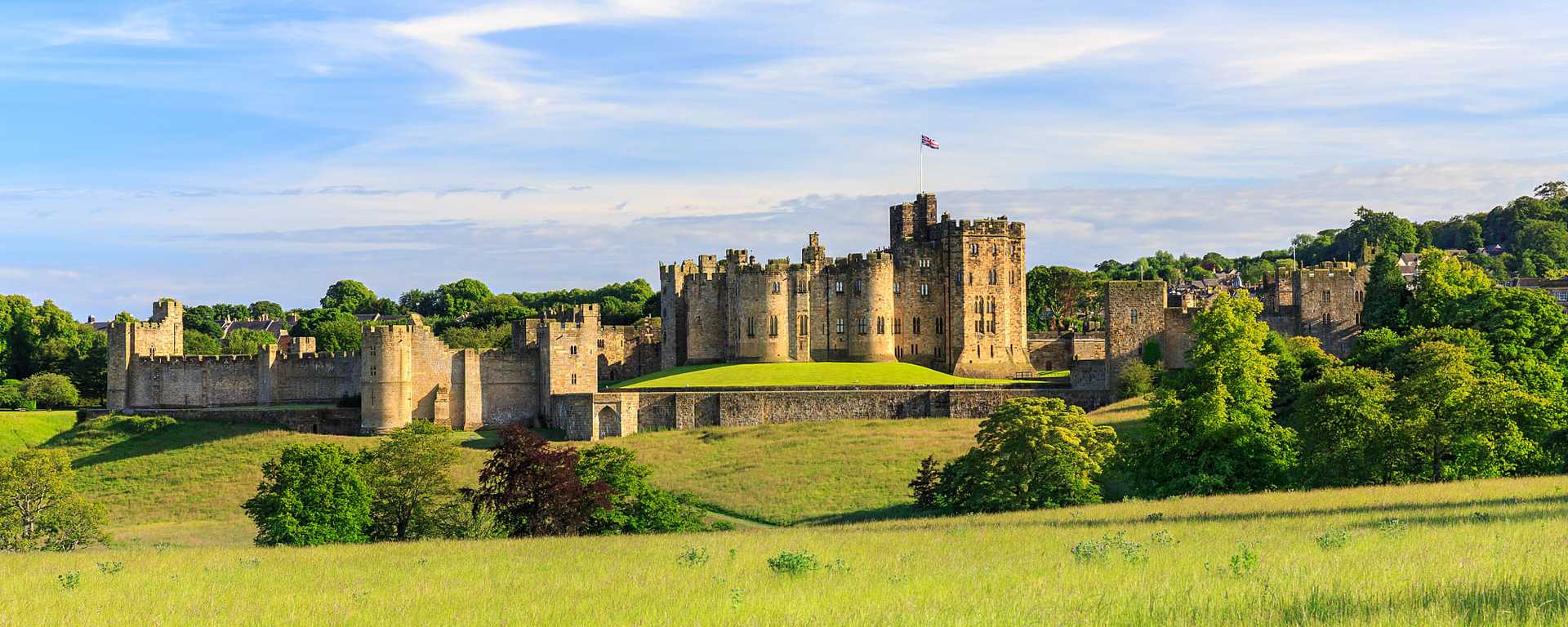 Alnwick Castle, filming location for Harry Potter, in Northumberland, England