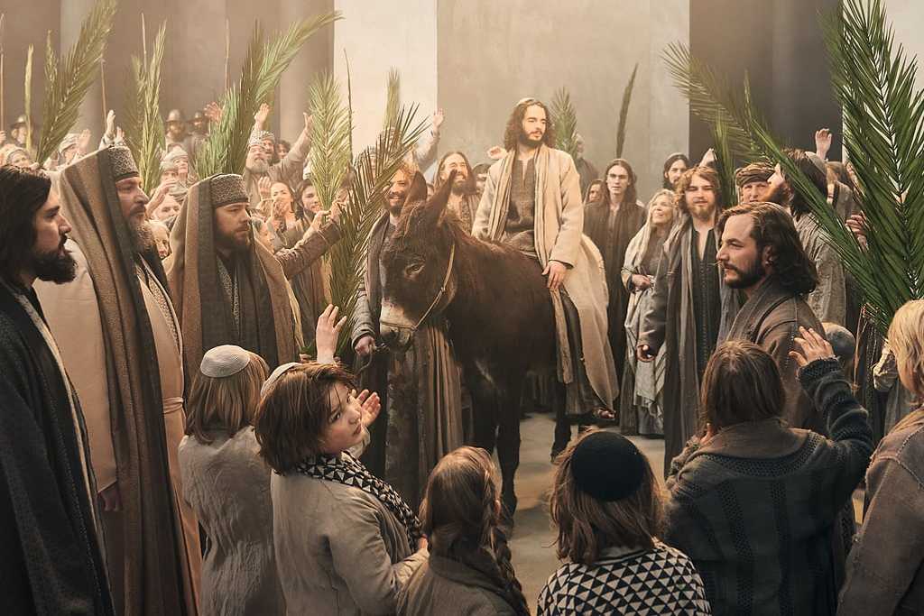 Jesus enters Jerusalem during The Passion Play in Oberammergau, Germany