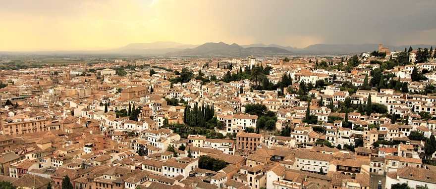 Enchanting view of Granada at sunset, Spain