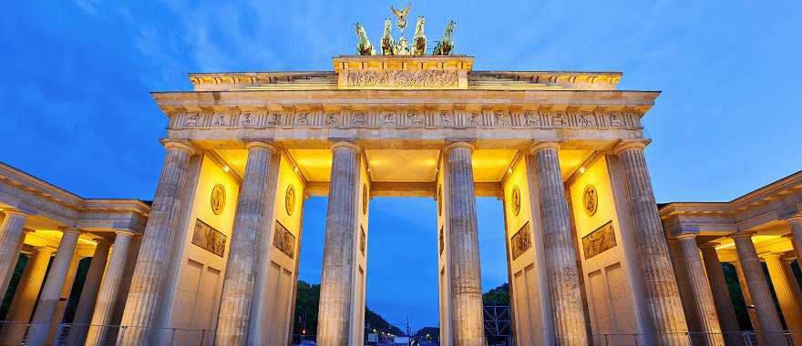 Berlin Brandenburg gate at night, Germany