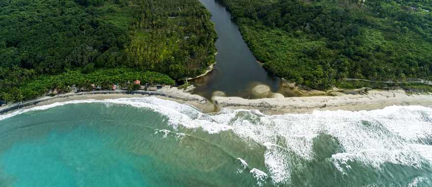 Secluded beach in Tayrona National Park, Colombia.
