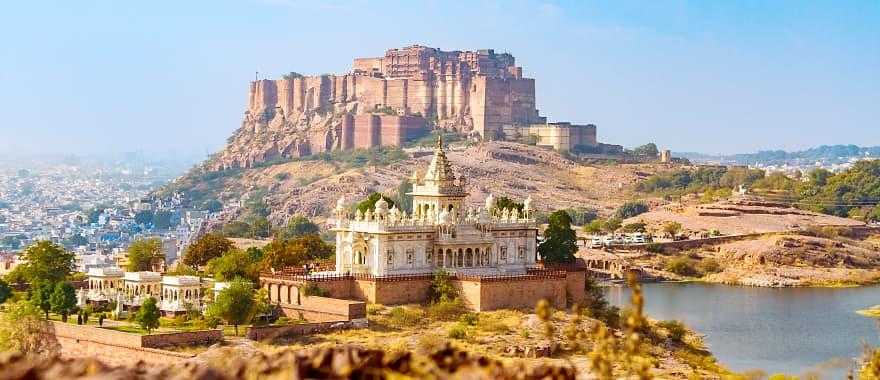 Mehrangarh Fort with Jaswant Thada in India.