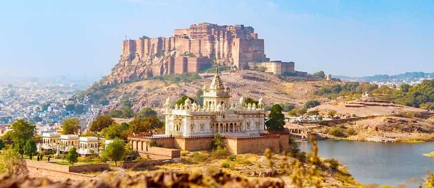 Mehrangarh Fort with Jaswant Thada in India. Mehrangarh Fort with Jaswant Thada in India.