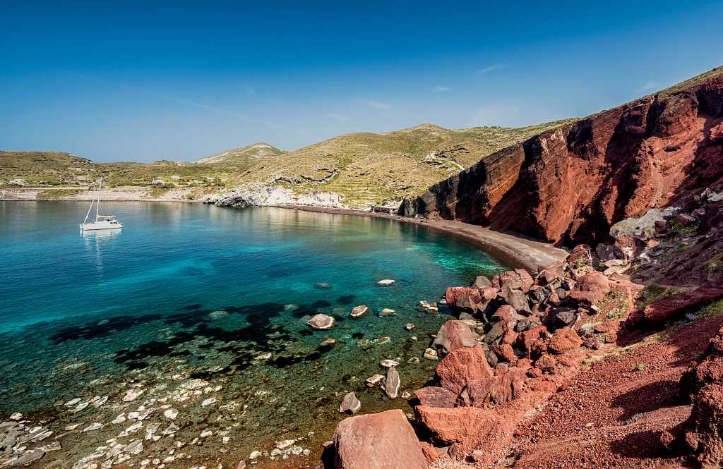 Red Beach on Santorini Island, Greece Red Beach on Santorini Island, Greece