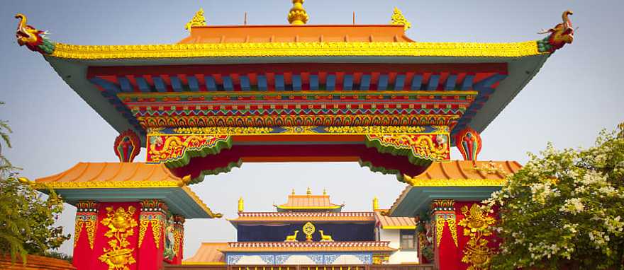 Temple in Lumbini, Nepal. Temple in Lumbini, Nepal.
