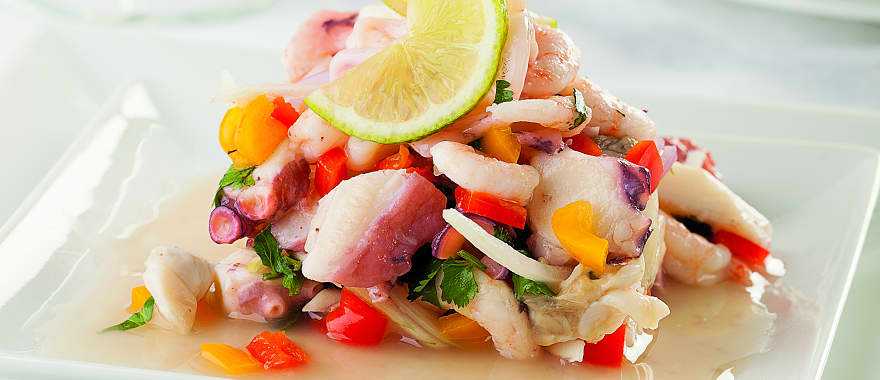 Traditional and authentic Peruvian ceviche