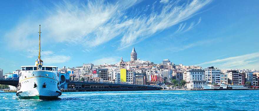 View of Galata Tower in Istanbul, Turkey