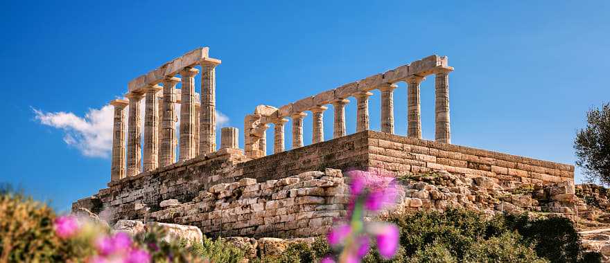 The Temple of Poseidon is an ancient Greek temple on Cape Sounion, Greece.