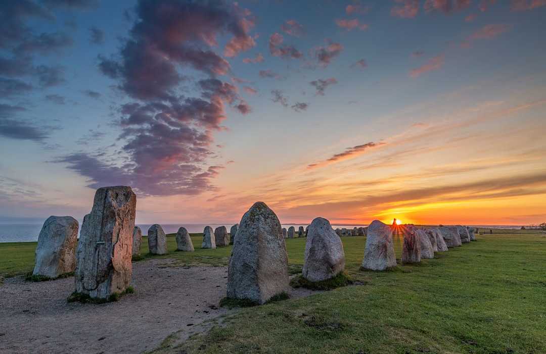 Southern, Sweden Alen Stenar, ancient megalithic stone ship monument in Sweden