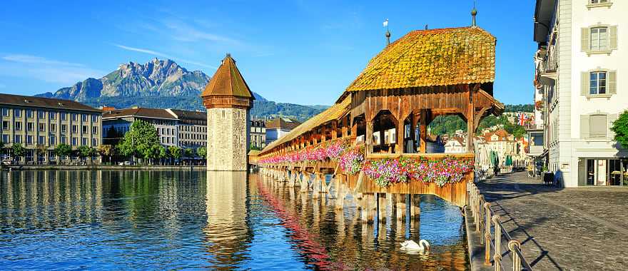 Chepel Bridge in Lucerne, Switzerland