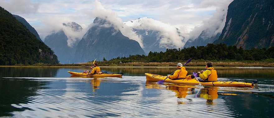 Sea Kayak on Milford Sound in New Zealand