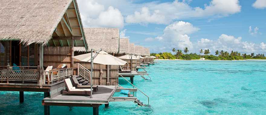 Villa on turquoise water in Tahiti