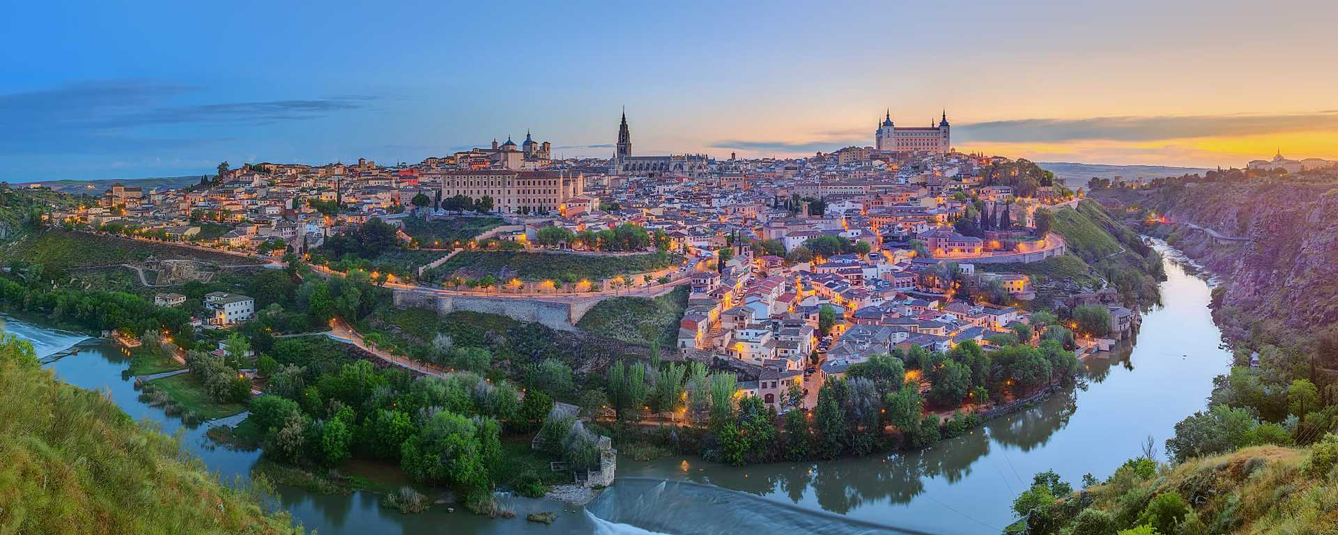 Alcazar on the hill over the Tagus river in Toledo, Spain
