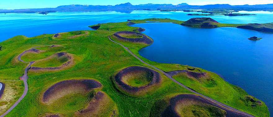 Volcanic craters at Lake Myvatn, Iceland