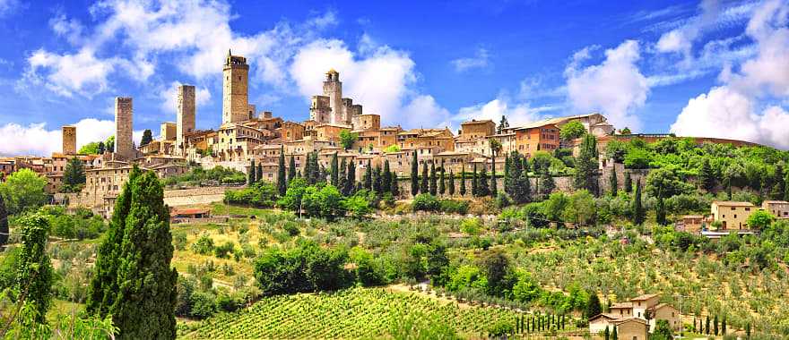 Medieval village in San Gimignano, Italy