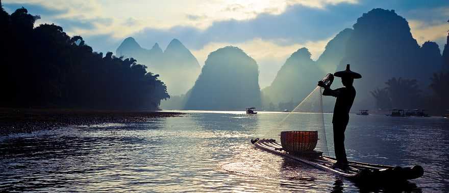 Fisherman at Lijiang river in China 