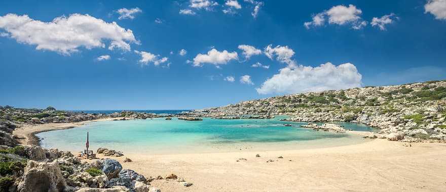 Aspri Limni beach on the island of Crete in Greece