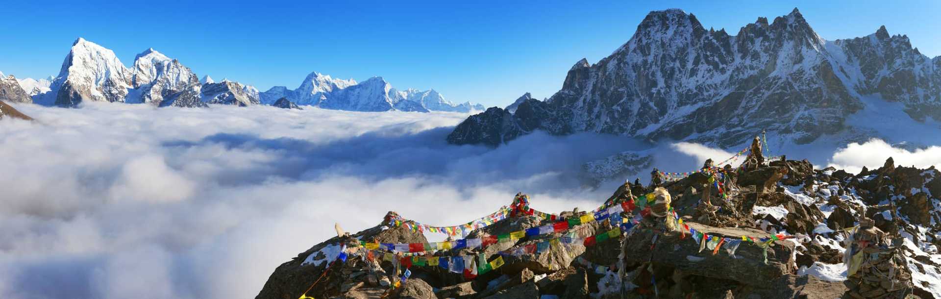 The view from Gokyo Ri to Arakam Tse trekking to Everest base camp in Nepal.