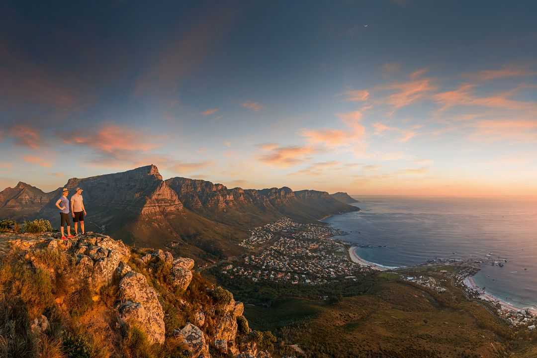 Coupld hiking Lion's Head in Cape Town, South Africa