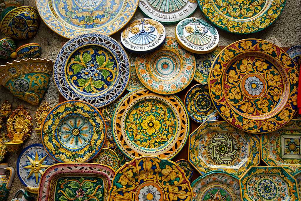Colorful Italian artisan ceramic plates