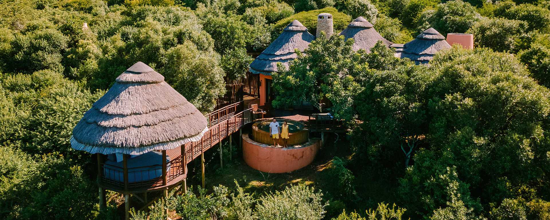 Honeymoon couple at safari lodge in South Africa