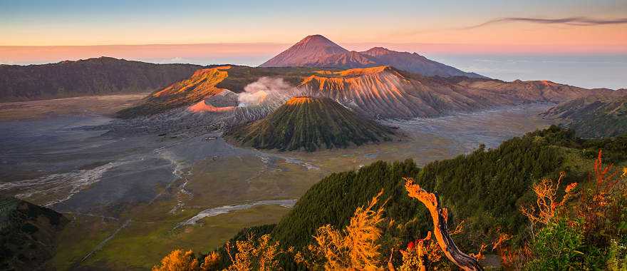Sunrise at Mount Bromo volcano, east Java, Indonesia