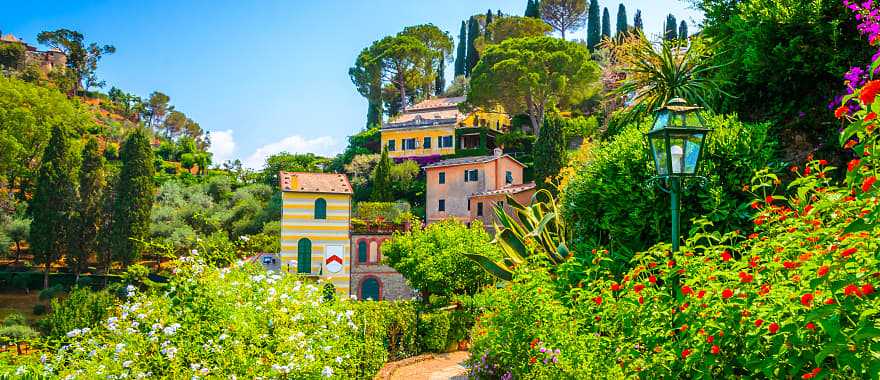 Charming and colorful neighborhood in Portofino, Italy