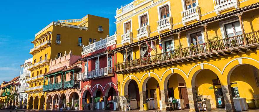 Colorful historic colonial architecture in Cartagena, Colombia