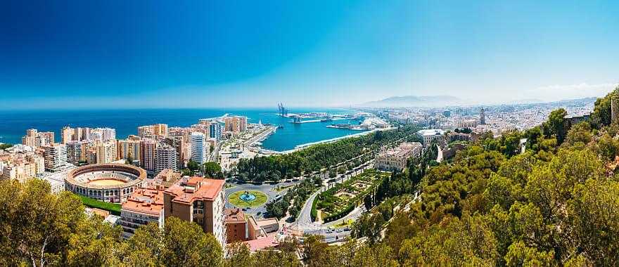 Aerial view of Malaga, Spain.