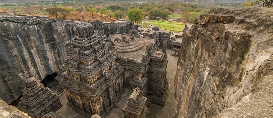 Kailas temple in the Ellora caves complex, India Kailas temple in the Ellora caves complex, India