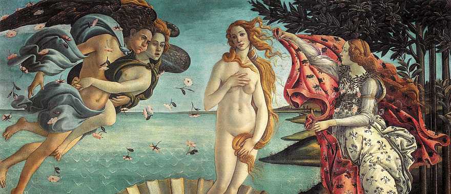 The Birth of Venus by Sandro Botticell at the Uffizi Gallery in Florence, Italy