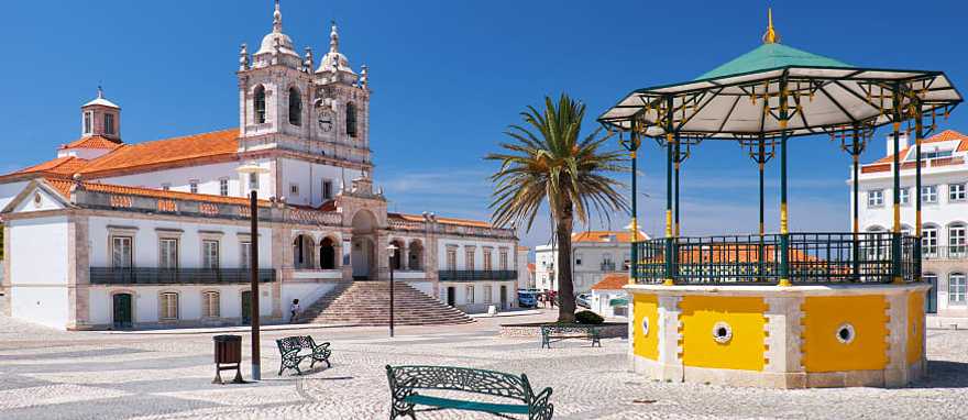 The central square of Nazare, Portugal. The central square of Nazare, Portugal.