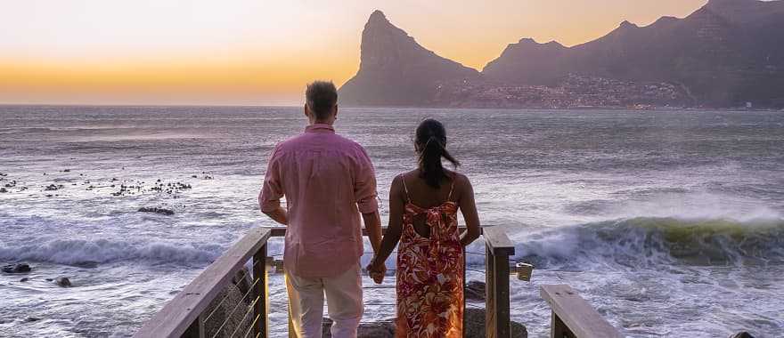 Couple in Cape Town at sunset in South Africa