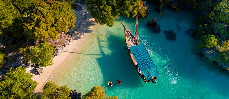 Aerial view of Pamunda Island in Zanzibar Aerial view of Pamunda Island in Zanzibar